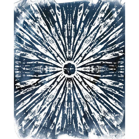 Indigo Ink Motif I Black Modern Wood Framed Art Print with Double Matting by Vess, June Erica