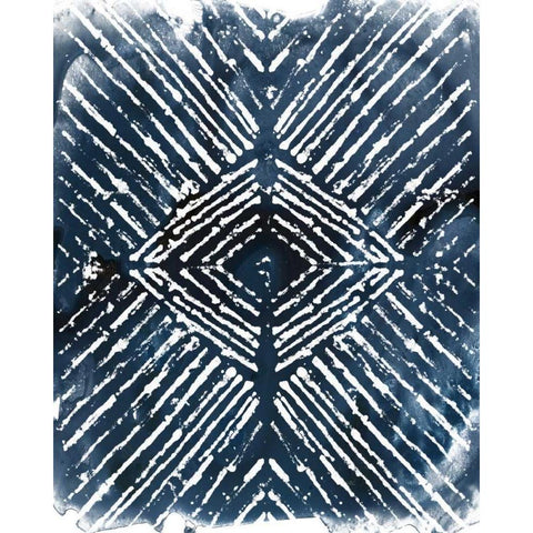 Indigo Ink Motif IV Black Modern Wood Framed Art Print with Double Matting by Vess, June Erica