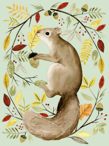 Autumn Wreath I White Modern Wood Framed Art Print with Double Matting by Popp, Grace