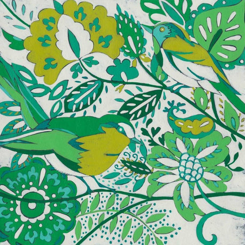 Lovebirds I Black Ornate Wood Framed Art Print with Double Matting by Zarris, Chariklia