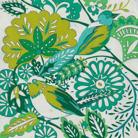 Lovebirds II White Modern Wood Framed Art Print by Zarris, Chariklia