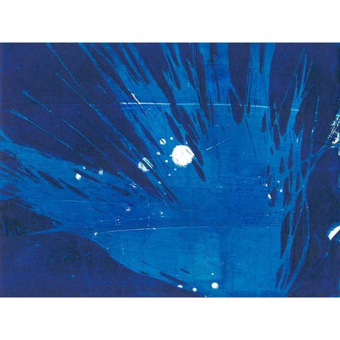 Indigo Burst I Black Modern Wood Framed Art Print by Moore, Regina