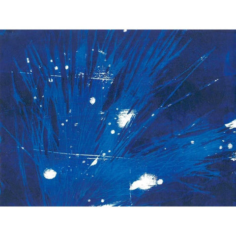 Indigo Burst II Black Modern Wood Framed Art Print by Moore, Regina