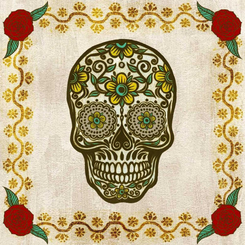 Day of the Dead II Black Ornate Wood Framed Art Print with Double Matting by Popp, Grace