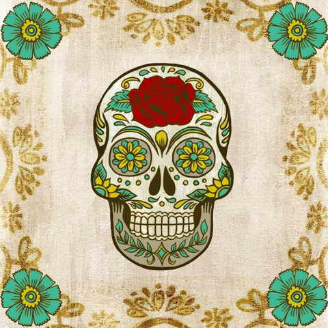 Day of the Dead III Black Ornate Wood Framed Art Print with Double Matting by Popp, Grace