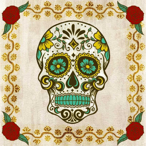 Day of the Dead IV Gold Ornate Wood Framed Art Print with Double Matting by Popp, Grace