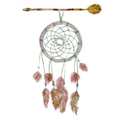 Dreamcatchers II White Modern Wood Framed Art Print by Wang, Melissa