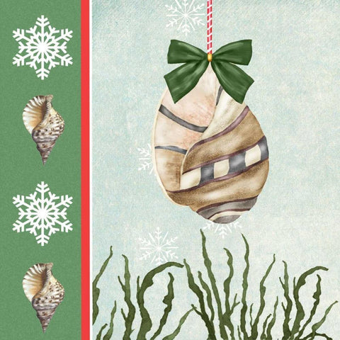 Christmas Coastal IV Black Ornate Wood Framed Art Print with Double Matting by Reynolds, Jade