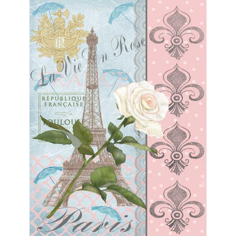 La Vie en Rose I Gold Ornate Wood Framed Art Print with Double Matting by Reynolds, Jade