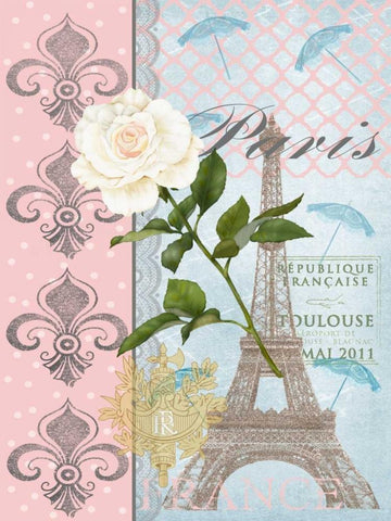 La Vie en Rose II White Modern Wood Framed Art Print with Double Matting by Reynolds, Jade