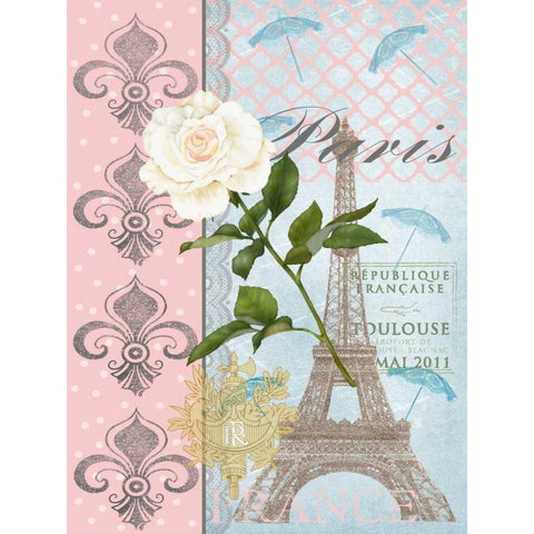 La Vie en Rose II Black Modern Wood Framed Art Print with Double Matting by Reynolds, Jade