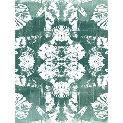 Sea Green Kaleidoscope IV White Modern Wood Framed Art Print by Vess, June Erica