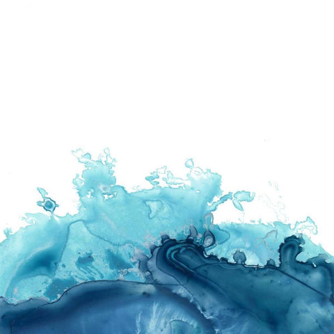 Splash Wave III Black Modern Wood Framed Art Print with Double Matting by Vess, June Erica