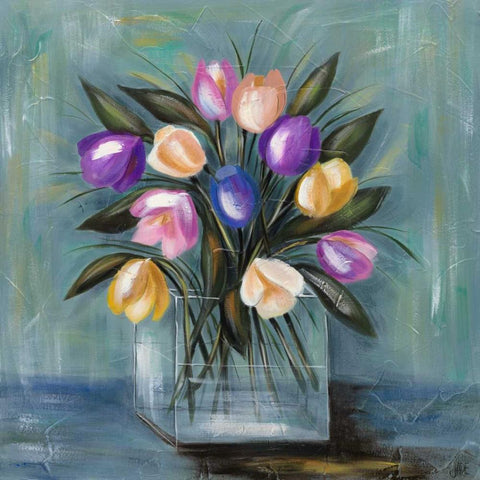 Mixed Pastel Bouquet II White Modern Wood Framed Art Print by Reynolds, Jade