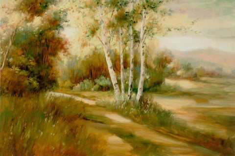 Eventide 9 White Modern Wood Framed Art Print with Double Matting by Dag, Inc.