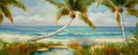Tropical 11 Black Ornate Wood Framed Art Print with Double Matting by Dag, Inc.