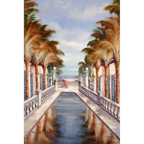 Tropical 14 Black Modern Wood Framed Art Print with Double Matting by Dag, Inc.