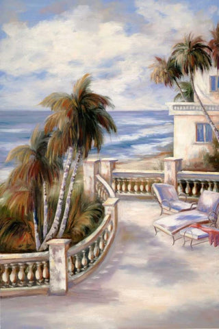 Tropical 16 White Modern Wood Framed Art Print with Double Matting by Dag, Inc.