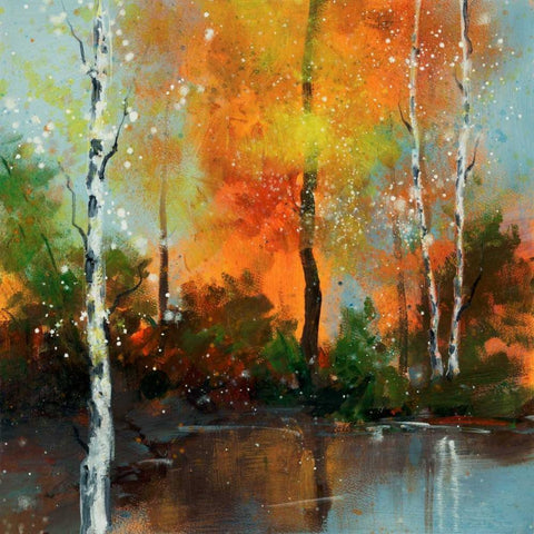 Hinterland 7 White Modern Wood Framed Art Print with Double Matting by Dag, Inc.
