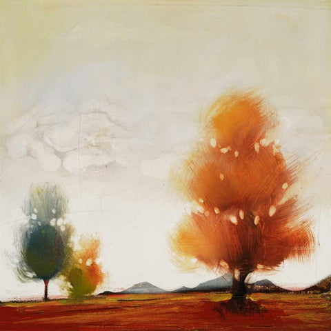 Hinterland 12 White Modern Wood Framed Art Print with Double Matting by Dag, Inc.
