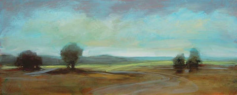 Landscape 101 White Modern Wood Framed Art Print with Double Matting by Dag, Inc.