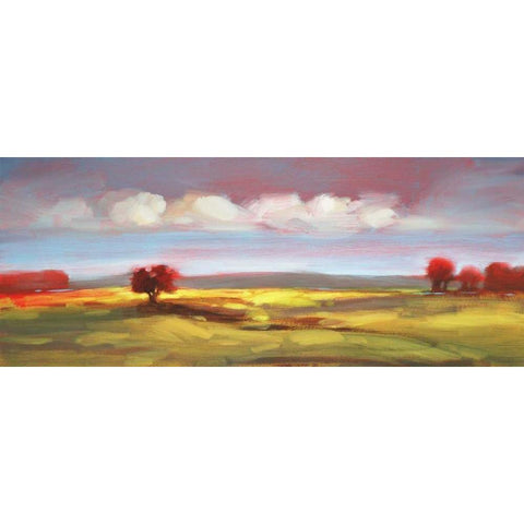 Landscape 105 Black Modern Wood Framed Art Print with Double Matting by Dag, Inc.