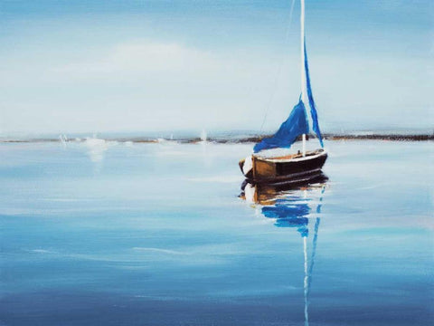 Set Sail 9 White Modern Wood Framed Art Print with Double Matting by Dag, Inc.