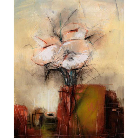 Vivo Floral 11 White Modern Wood Framed Art Print by Dag, Inc.
