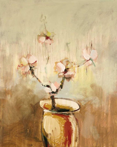 Vivo Floral 17 White Modern Wood Framed Art Print with Double Matting by Dag, Inc.