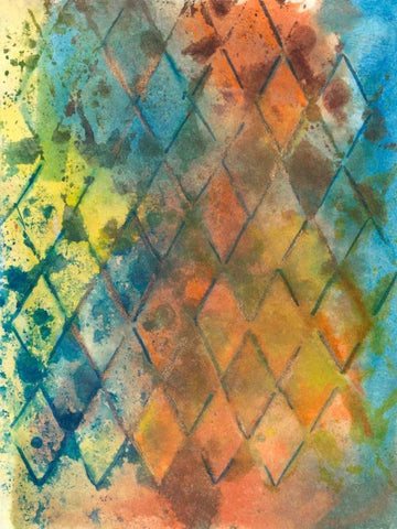 Spring Lattice I Black Ornate Wood Framed Art Print with Double Matting by Combs, Joyce