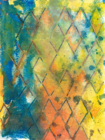 Spring Lattice II White Modern Wood Framed Art Print with Double Matting by Combs, Joyce