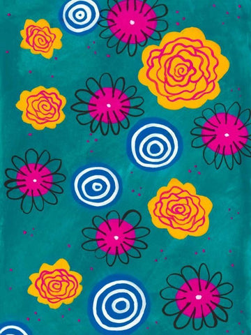 Flower Pop II White Modern Wood Framed Art Print with Double Matting by Moore, Regina