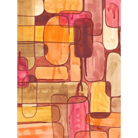 Mod Sunset II Gold Ornate Wood Framed Art Print with Double Matting by Moore, Regina