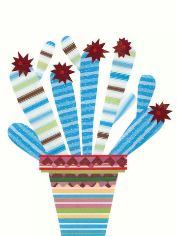 Cheerful Succulent I White Modern Wood Framed Art Print with Double Matting by Moore, Regina