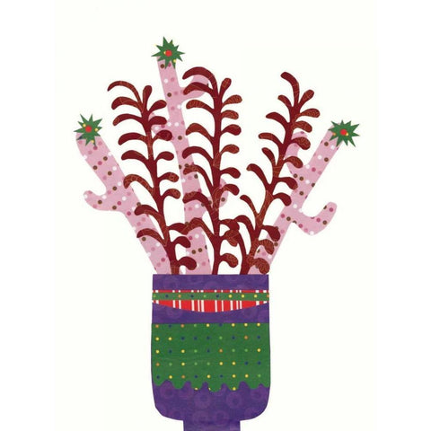 Cheerful Succulent II White Modern Wood Framed Art Print by Moore, Regina