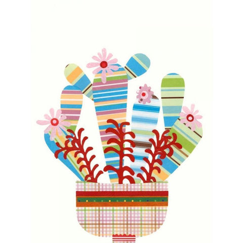 Cheerful Succulent VI White Modern Wood Framed Art Print by Moore, Regina