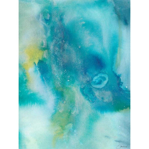 Sea Jade I White Modern Wood Framed Art Print by Combs, Joyce
