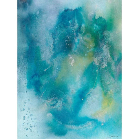 Sea Jade II White Modern Wood Framed Art Print by Combs, Joyce