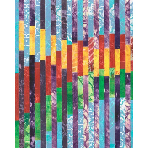 Quilted Monoprints I White Modern Wood Framed Art Print by Moore, Regina