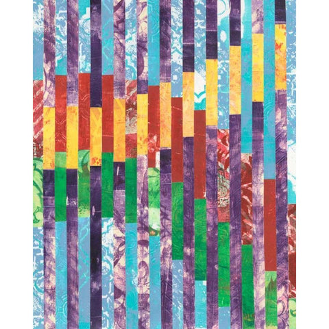 Quilted Monoprints II Black Modern Wood Framed Art Print with Double Matting by Moore, Regina
