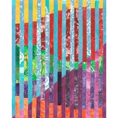 Quilted Monoprints III Black Modern Wood Framed Art Print by Moore, Regina