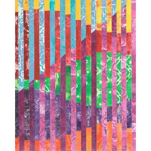 Quilted Monoprints IV Black Modern Wood Framed Art Print by Moore, Regina