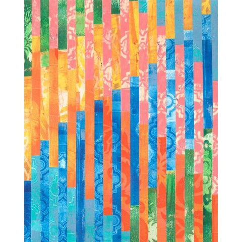 Quilted Monoprints V White Modern Wood Framed Art Print by Moore, Regina