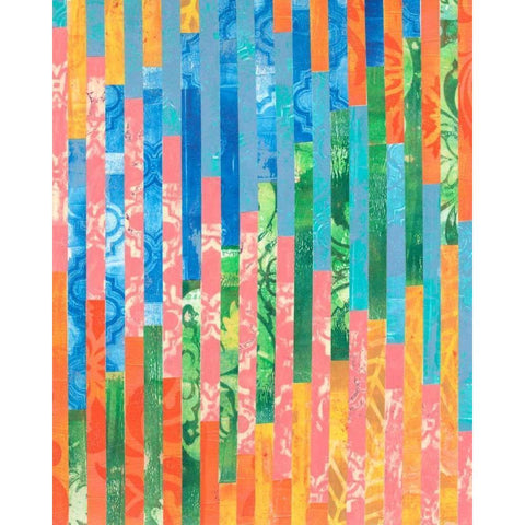 Quilted Monoprints VI Black Modern Wood Framed Art Print by Moore, Regina