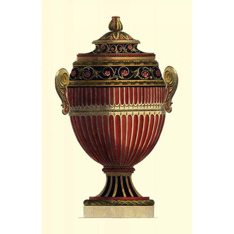 Empire Urn I White Modern Wood Framed Art Print by Vision Studio