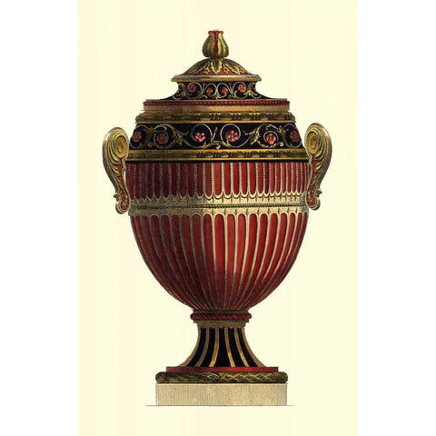 Empire Urn I Gold Ornate Wood Framed Art Print with Double Matting by Vision Studio
