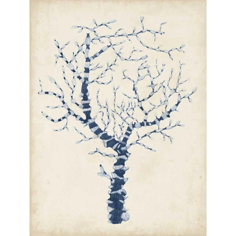 Indigo Coral II White Modern Wood Framed Art Print by Vision Studio