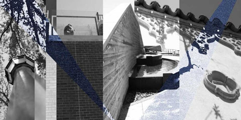 Architecture Collage III Black Ornate Wood Framed Art Print with Double Matting by Jasper, Sisa