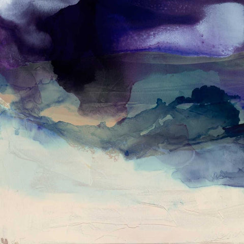 Purple Wunderlust I White Modern Wood Framed Art Print by Jasper, Sisa