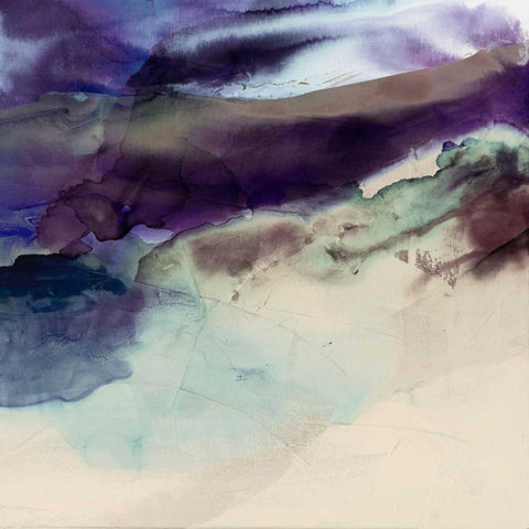 Purple Wunderlust II White Modern Wood Framed Art Print with Double Matting by Jasper, Sisa